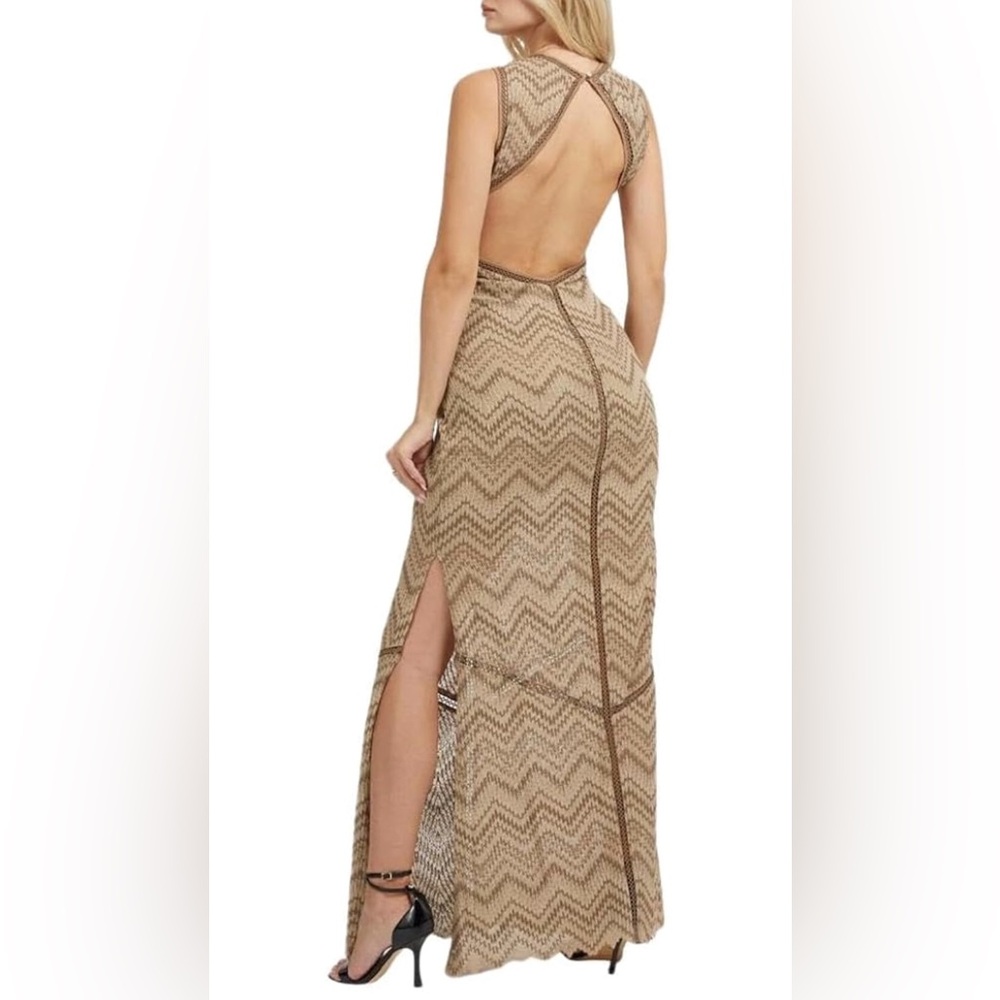 Guess- Janet Knitted Dress in Macramé Style Maxi Dress - Picture 2 of 14